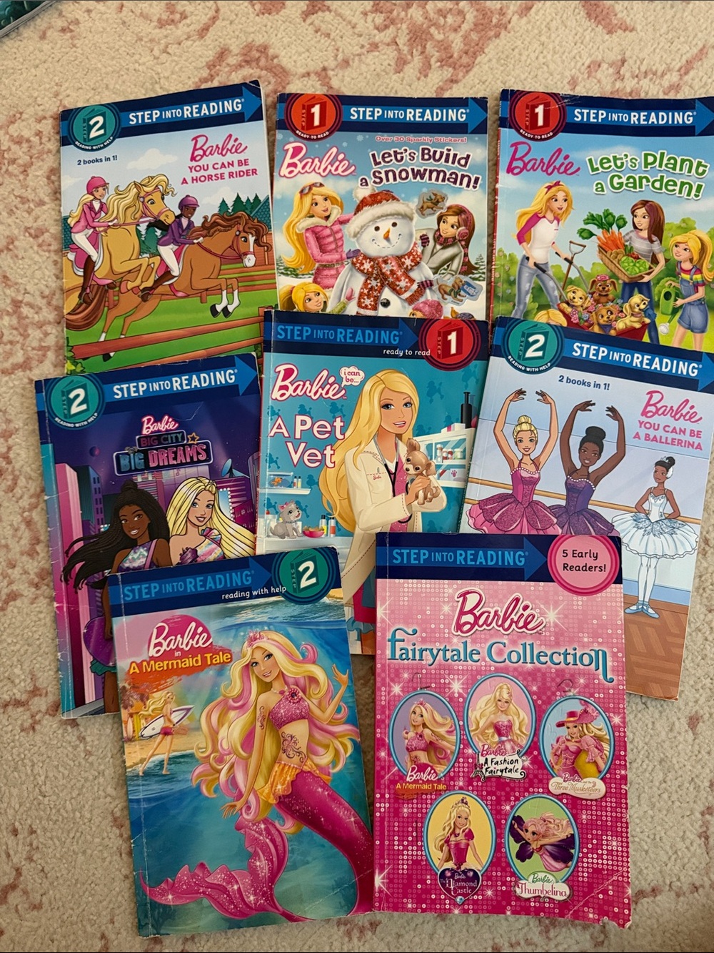 Barbie Step into Reading Assortment - Pink, Blue, Purple Covers